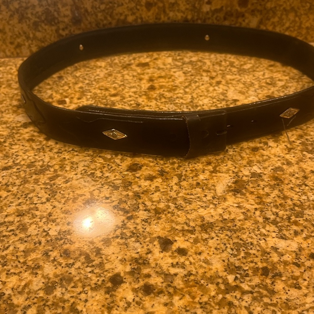 Vintage Black Leather Western Ranger Belt Resistol Cowboy Mens NO BUCKLE 40